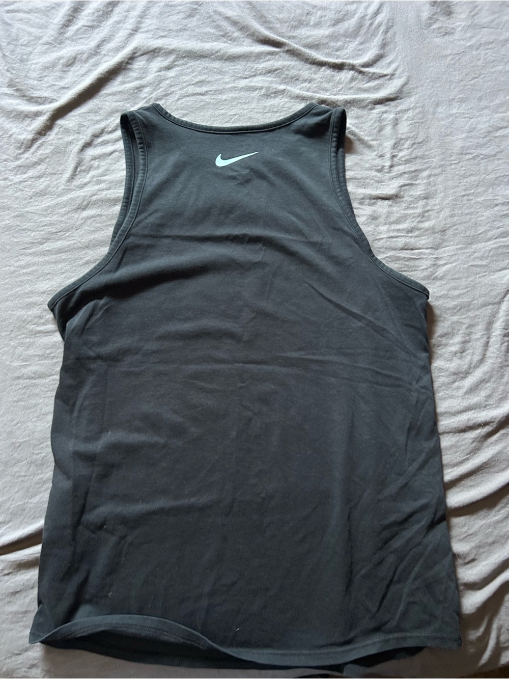 Nike Black Tank Top with Blue Swoosh Accent - Picture 3 of 3